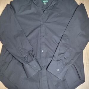 Lauren Ralph Lauren Women Black Button-Down Shirt